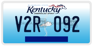 V2R092  license plate in KY