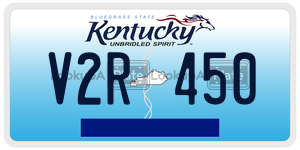 V2R450  license plate in KY