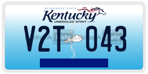 V2T043  license plate in KY