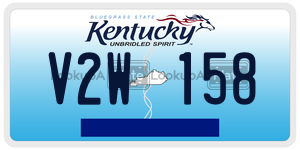 V2W158  license plate in KY