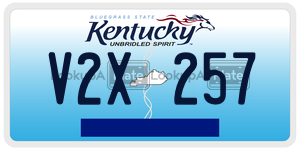 V2X257  license plate in KY