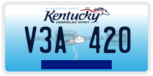 V3A420  license plate in KY
