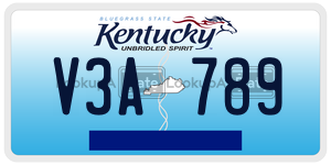 V3A789  license plate in KY