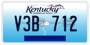 V3B712  license plate in KY