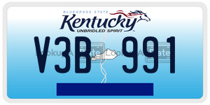 V3B991  license plate in KY