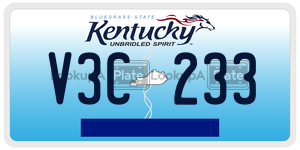 V3C233  license plate in KY