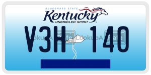 V3H140  license plate in KY