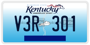 V3R301  license plate in KY