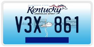 V3X861  license plate in KY
