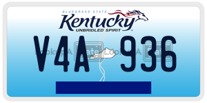V4A936  license plate in KY