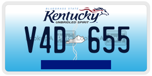 V4D655  license plate in KY