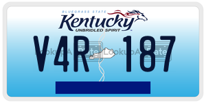 V4R187  license plate in KY