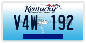 V4W192  license plate in KY