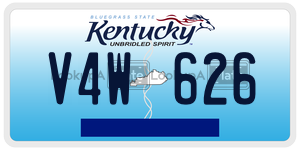 V4W626  license plate in KY