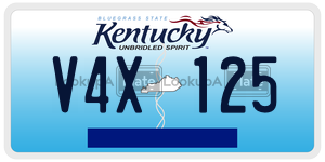 V4X125  license plate in KY