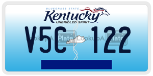 V5C122  license plate in KY