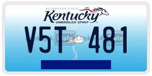 V5T481  license plate in KY