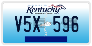 V5X596  license plate in KY