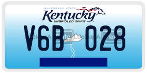 V6B028  license plate in KY