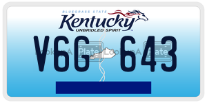 V6G643  license plate in KY