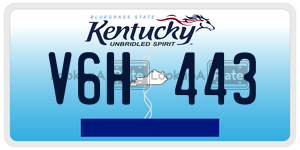 V6H443  license plate in KY