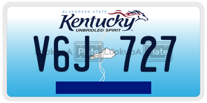 V6J727  license plate in KY