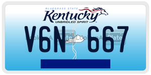 V6N667  license plate in KY