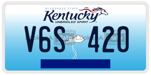 V6S420  license plate in KY