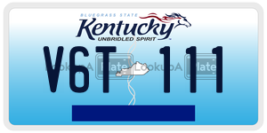 V6T111  license plate in KY