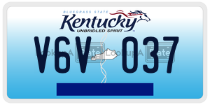 V6V037  license plate in KY