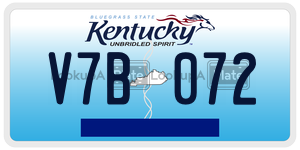 V7B072  license plate in KY