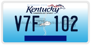 V7F102  license plate in KY
