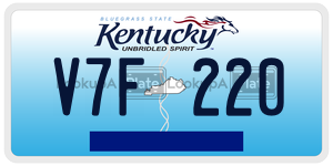 V7F220  license plate in KY