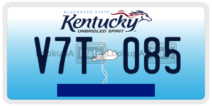 V7T085  license plate in KY