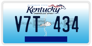 V7T434  license plate in KY