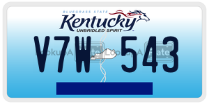 V7W543  license plate in KY