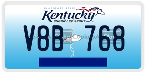 V8B768  license plate in KY