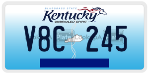 V8C245  license plate in KY