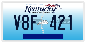 V8F421  license plate in KY