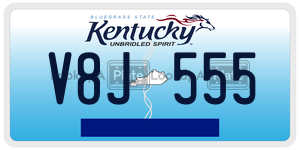 V8J555  license plate in KY