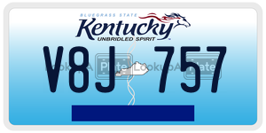 V8J757  license plate in KY