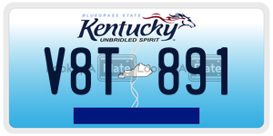 V8T891  license plate in KY