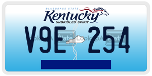 V9E254  license plate in KY