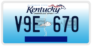 V9E670  license plate in KY