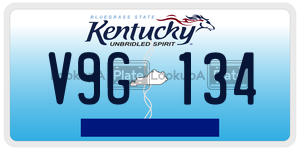 V9G134  license plate in KY