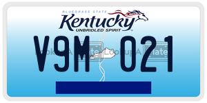 V9M021  license plate in KY