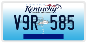 V9R585  license plate in KY