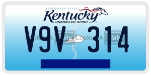 V9V314  license plate in KY