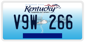 V9W266  license plate in KY