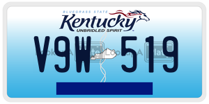 V9W519  license plate in KY